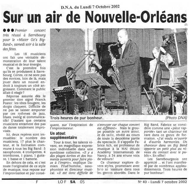 Sur un air de Nouvelle-Orleans Mister OZ's en concert a Sarrebourg