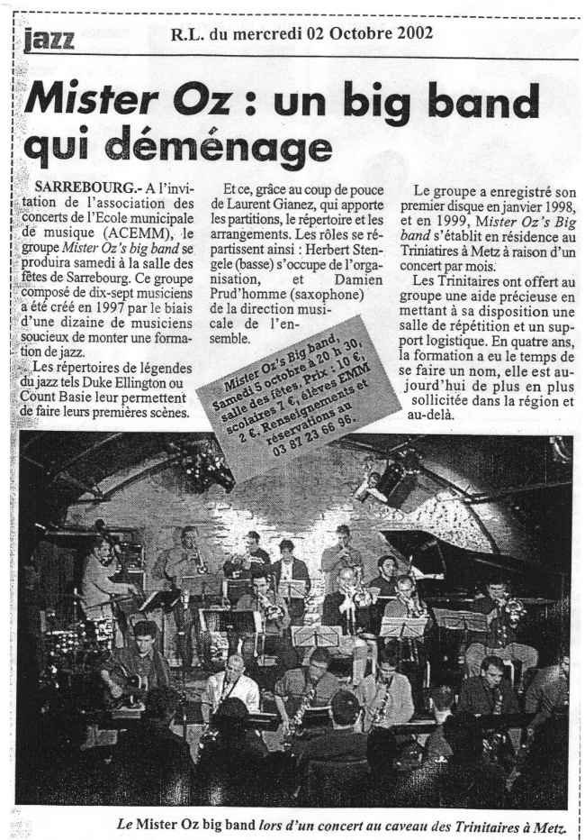 Mister OZ's, un big band qui demenage