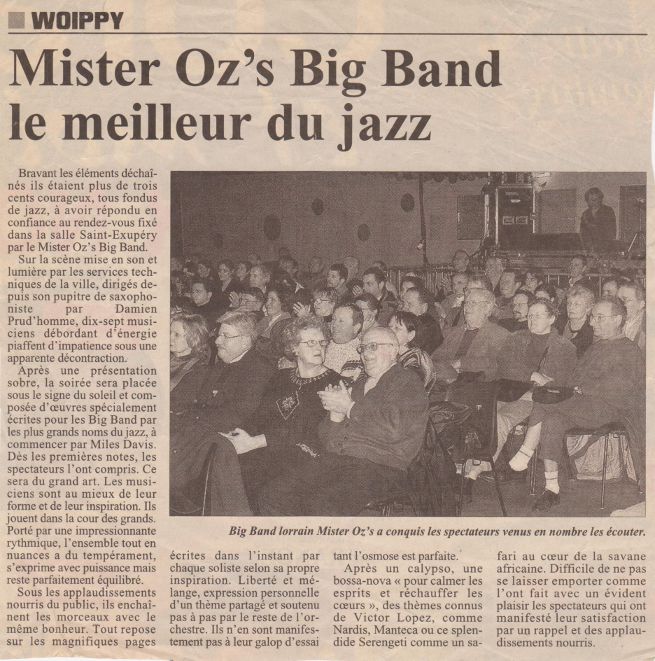 Mister Oz's Big Band en concert a Woippy Le meilleur du jazz