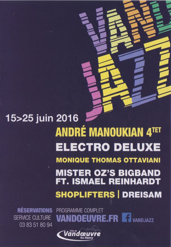 Affiche du festival de Jazz Vandoeuvre (54) 2016